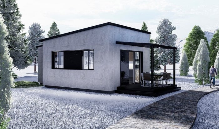 Exterior de la casa prefabricada Cervera