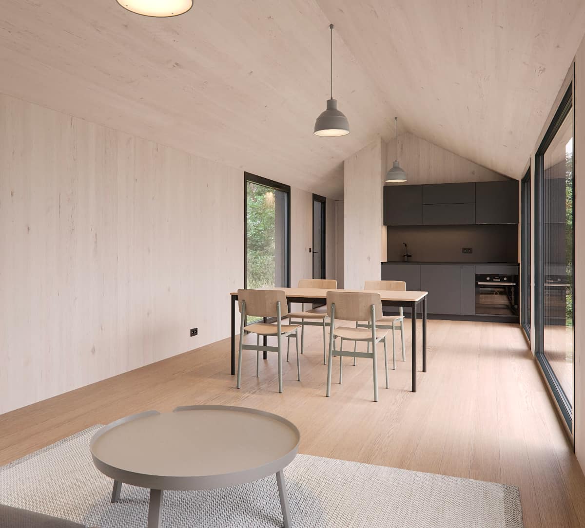 interior casa prefabricada Weekend Ray