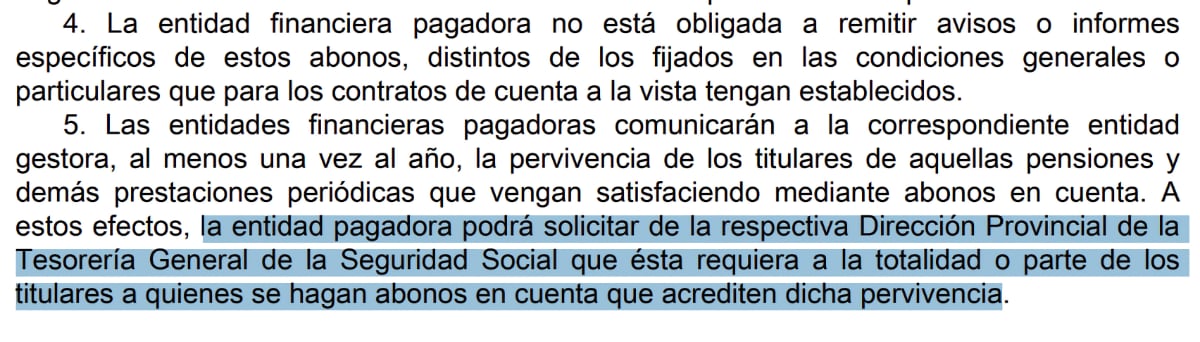 obligación fe de vida para cobrar la pensión