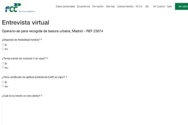 entrevista virtual FCC