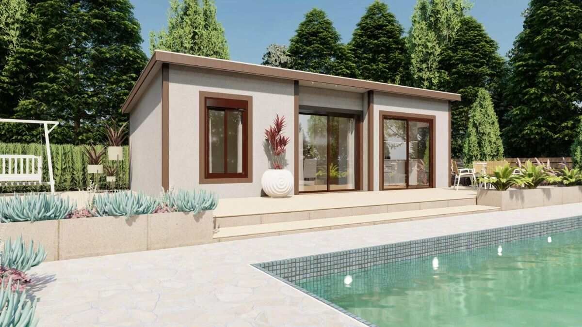 La casa prefabricada de ensueño totalmente amueblada con mobiliario de diseño