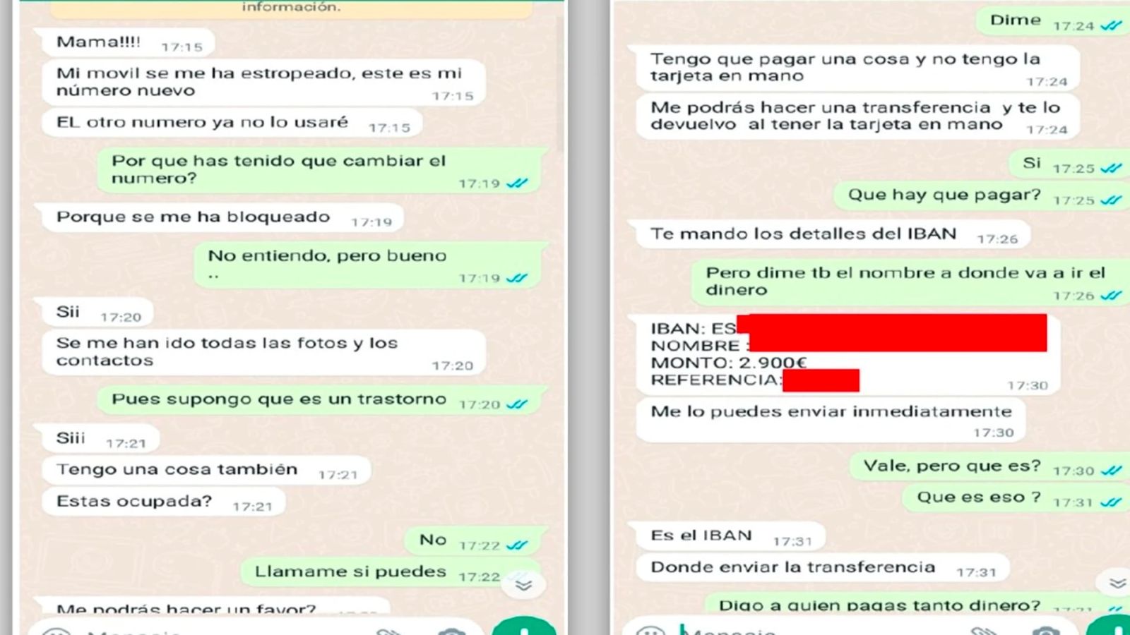 imagen de la estafa que informa Policía Nacional