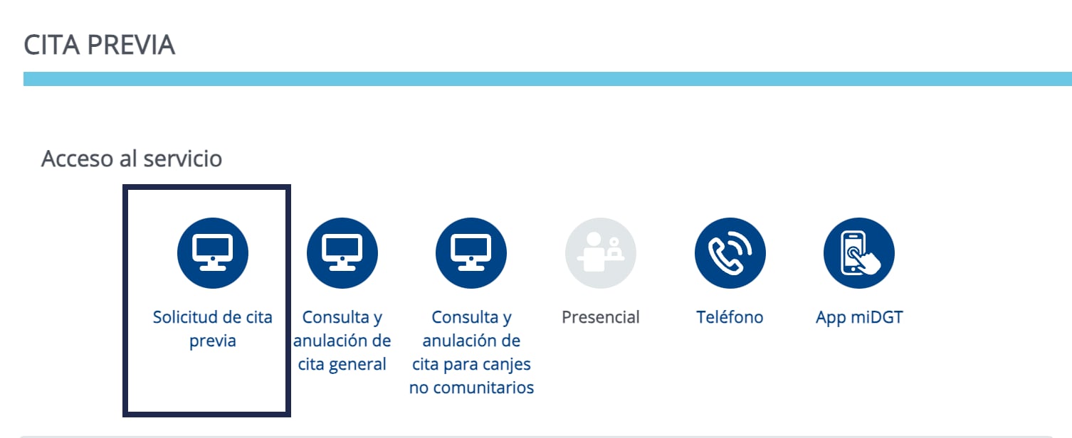 cita previa dgt por intener