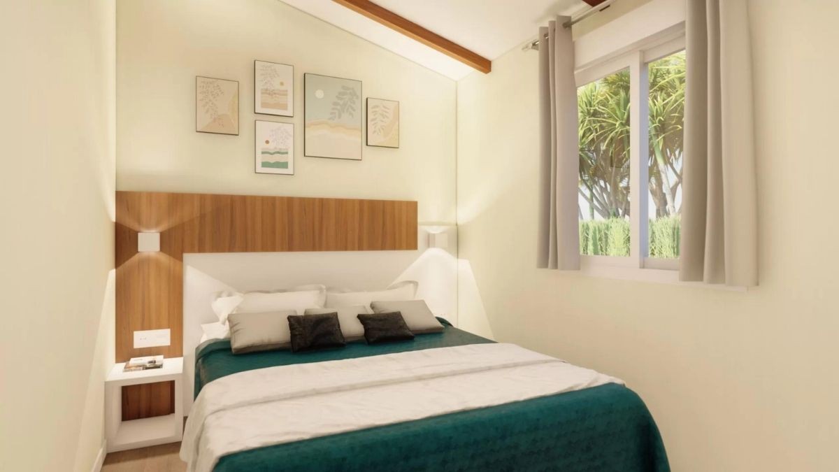 Dormitorio casa prebricada Alfás | Alucasa