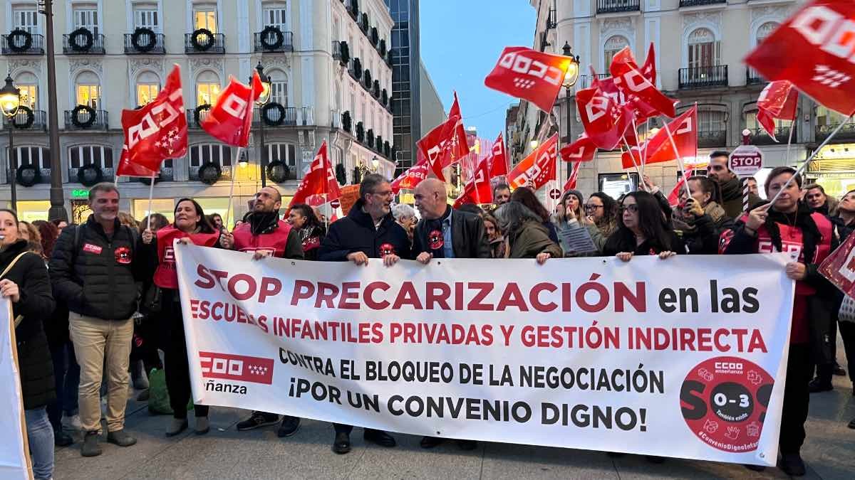 CCOO se manifiesta contra las retribuciones y condiciones “impropias” de los trabajadores de Educación Infantil