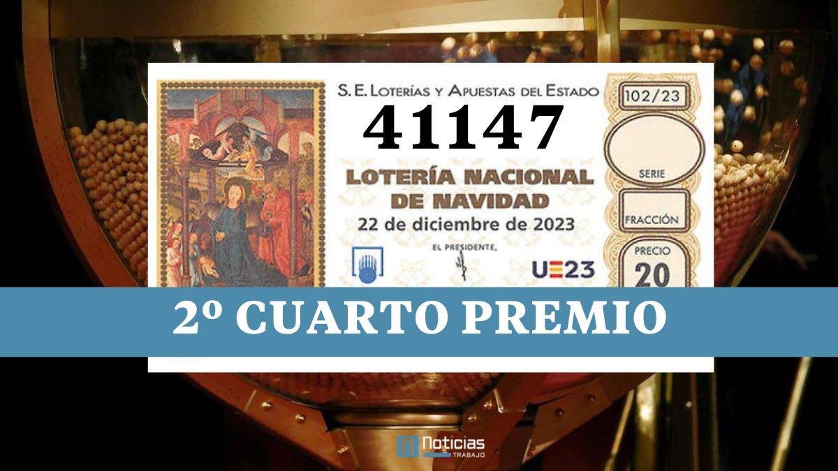 41147, segundo cuarto premio del Sorteo de la Lotería de Navidad 2023