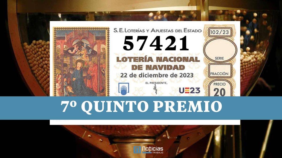 57421, séptimo quinto premio del Sorteo de la Lotería de Navidad 2023