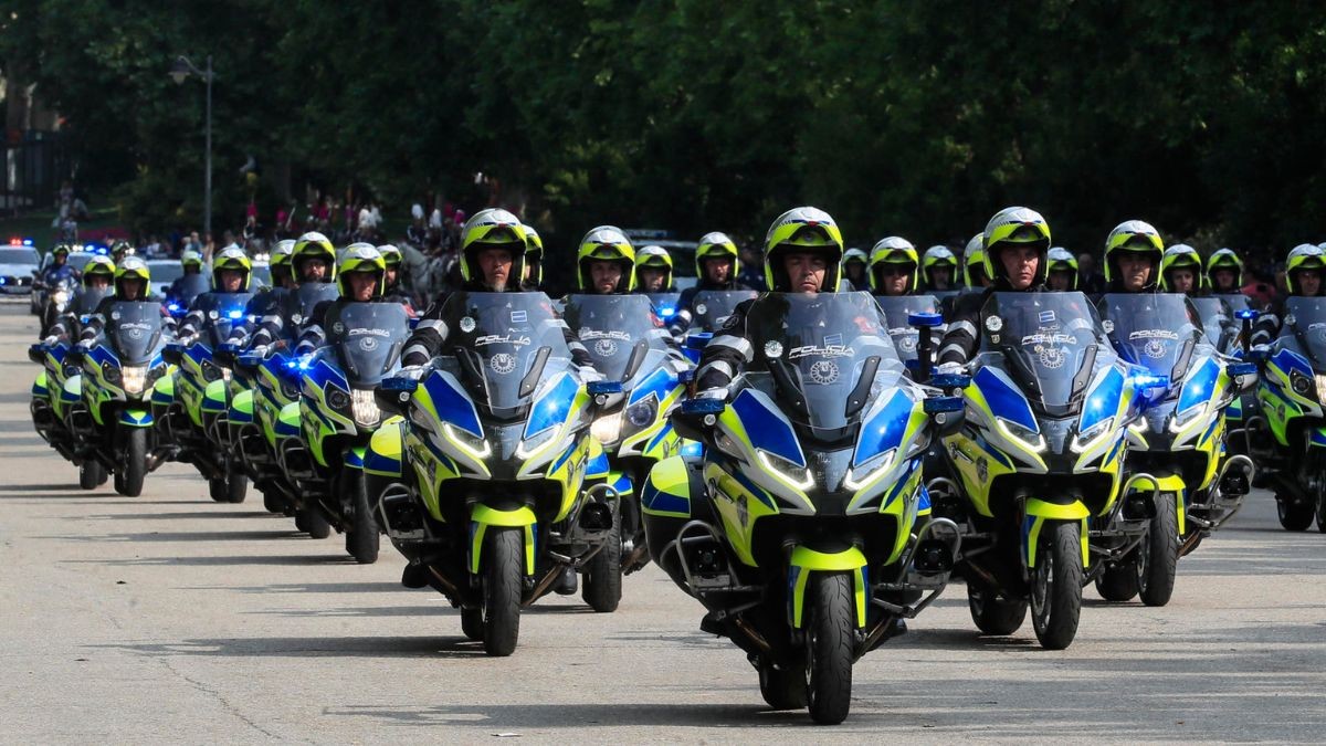 Un grupo de Policías Municipales durante un acto en Madrid.