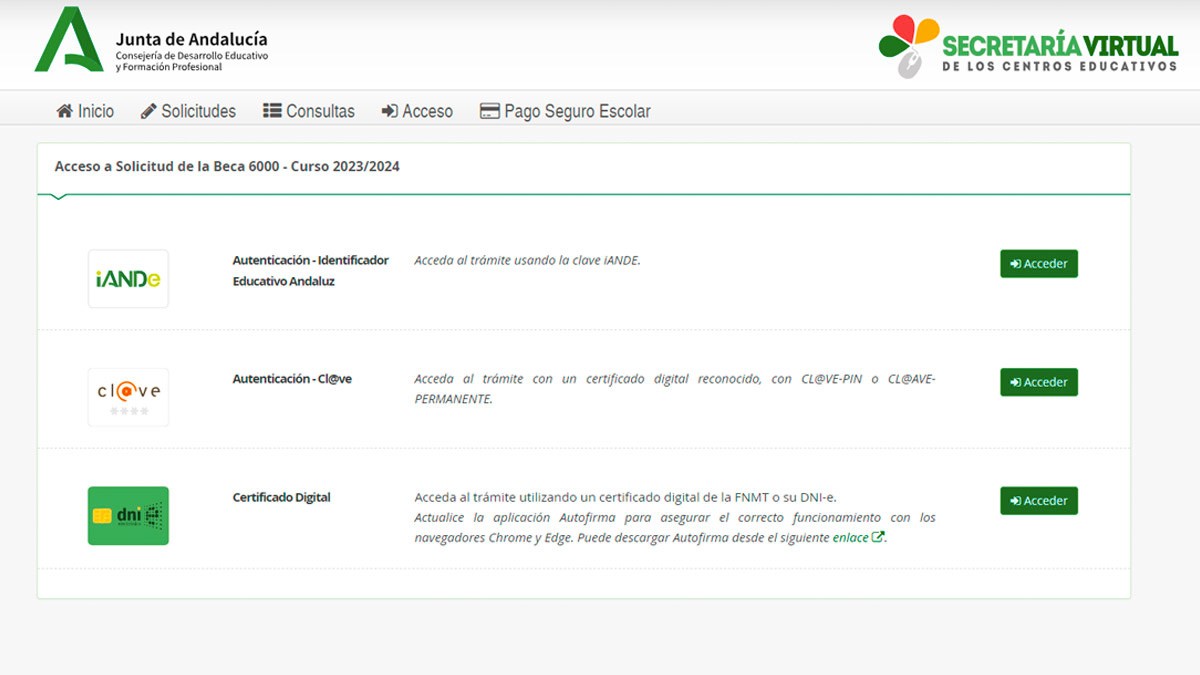 Becas 6000 en Andalucía: abierto el plazo de solicitud para el curso 2020-2021