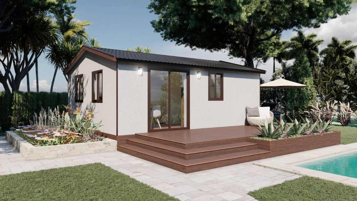 Esta casa prefabricada tiene 3 habitaciones, muebles y electrodomésticos: lista para vivir, a un precio único