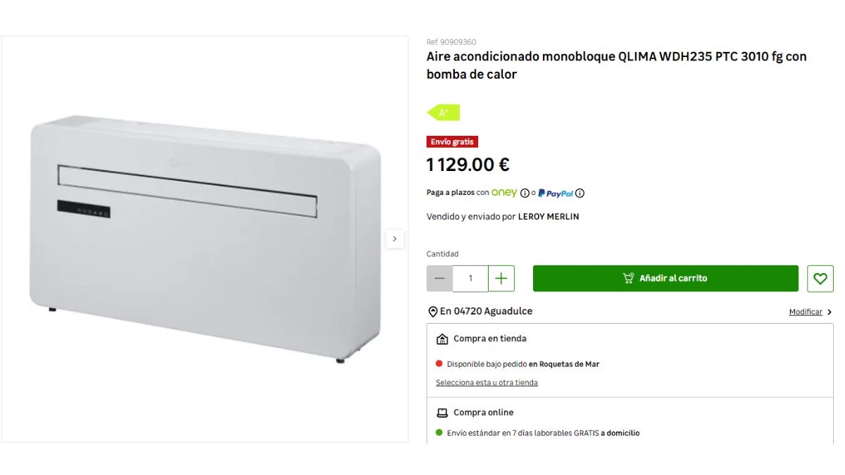 Modelo Qlima de aire acondicionado.