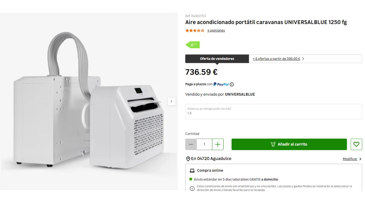 Aire acondicionado Universal Blue, para caravanas.