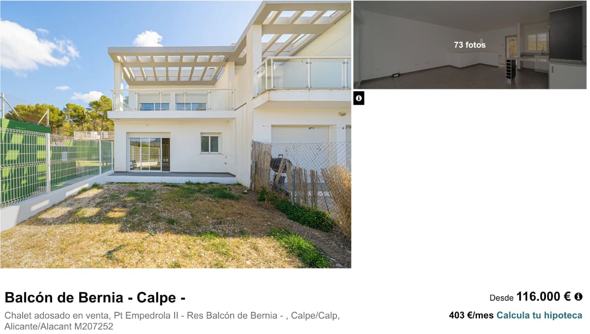 Chalet adosado en Calpe