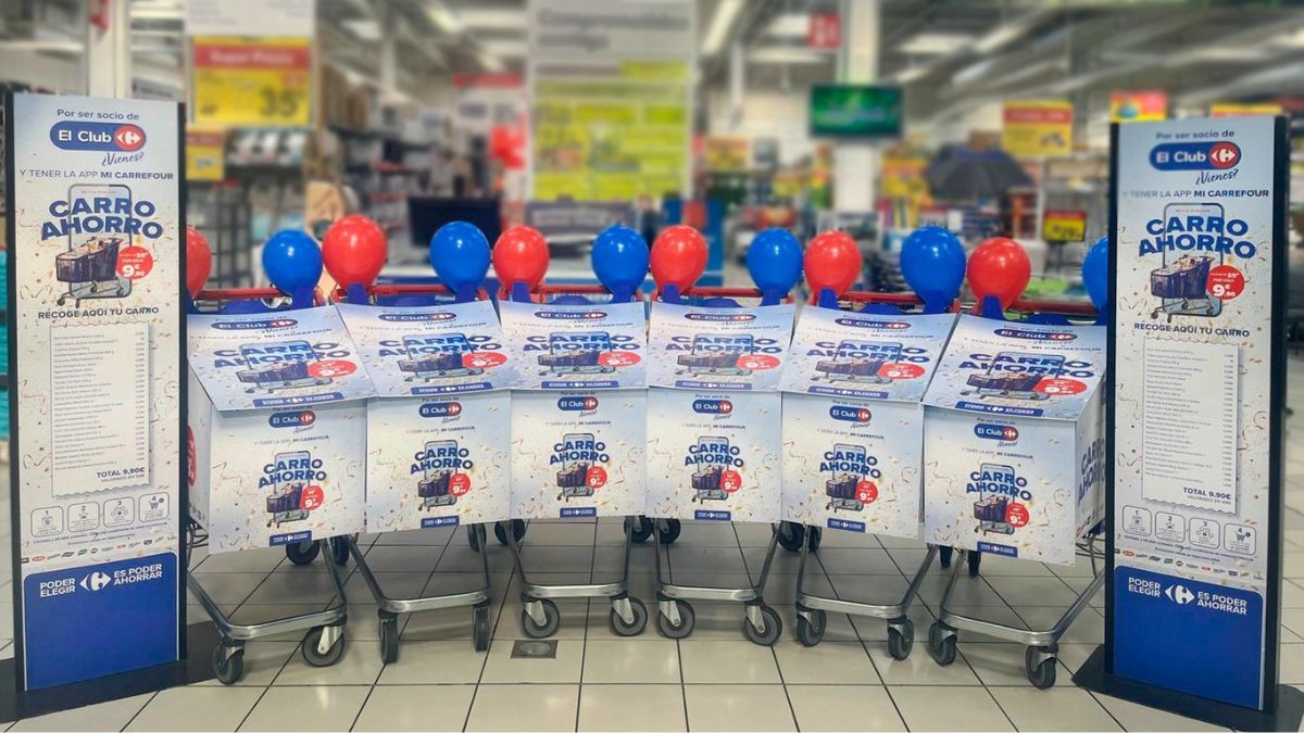 Carrefour pone 25.000 carros de la compra valorados en 59 euros por menos de 10 euros