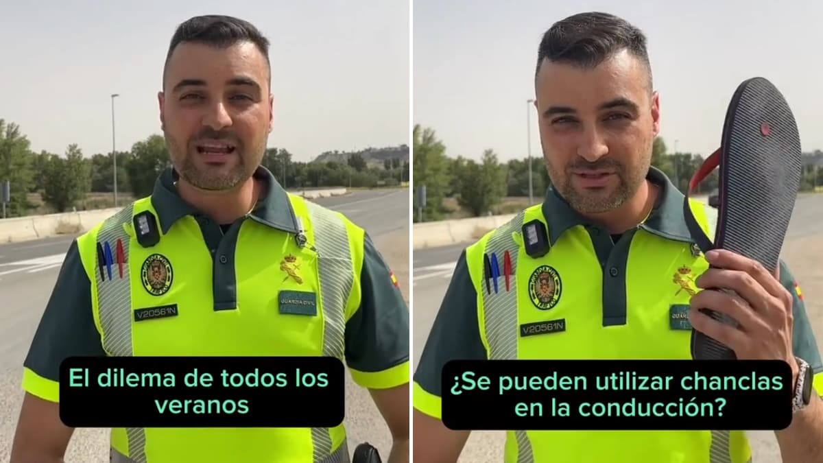 Un agente de la Guardia Civil zanja de una vez el debate de si se puede conducir con chanclas