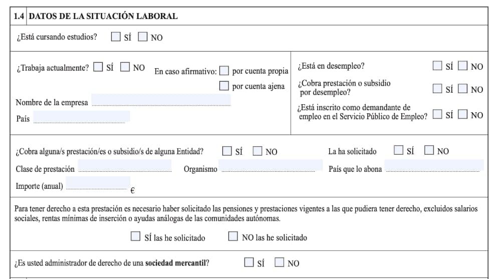 Paso 2 del formulario del Ingreso Mínimo Vital