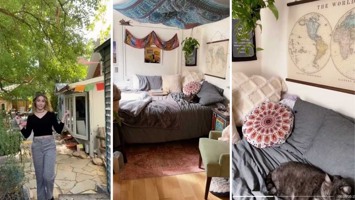Una joven monta una casa en el patio de sus padres para independizarse sin pagar alquiler