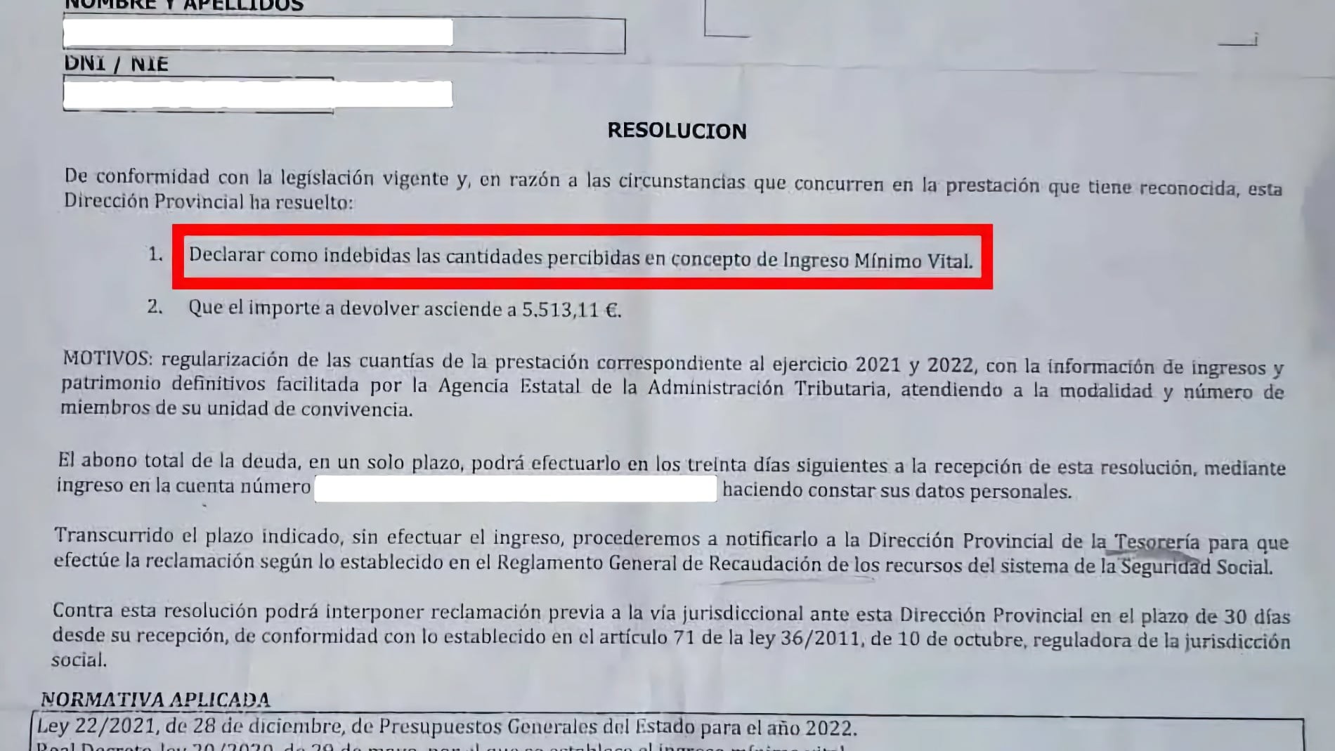 ¿Puede la Seguridad Social obligarme a devolver el Ingreso Mínimo Vital? Esto dice la ley