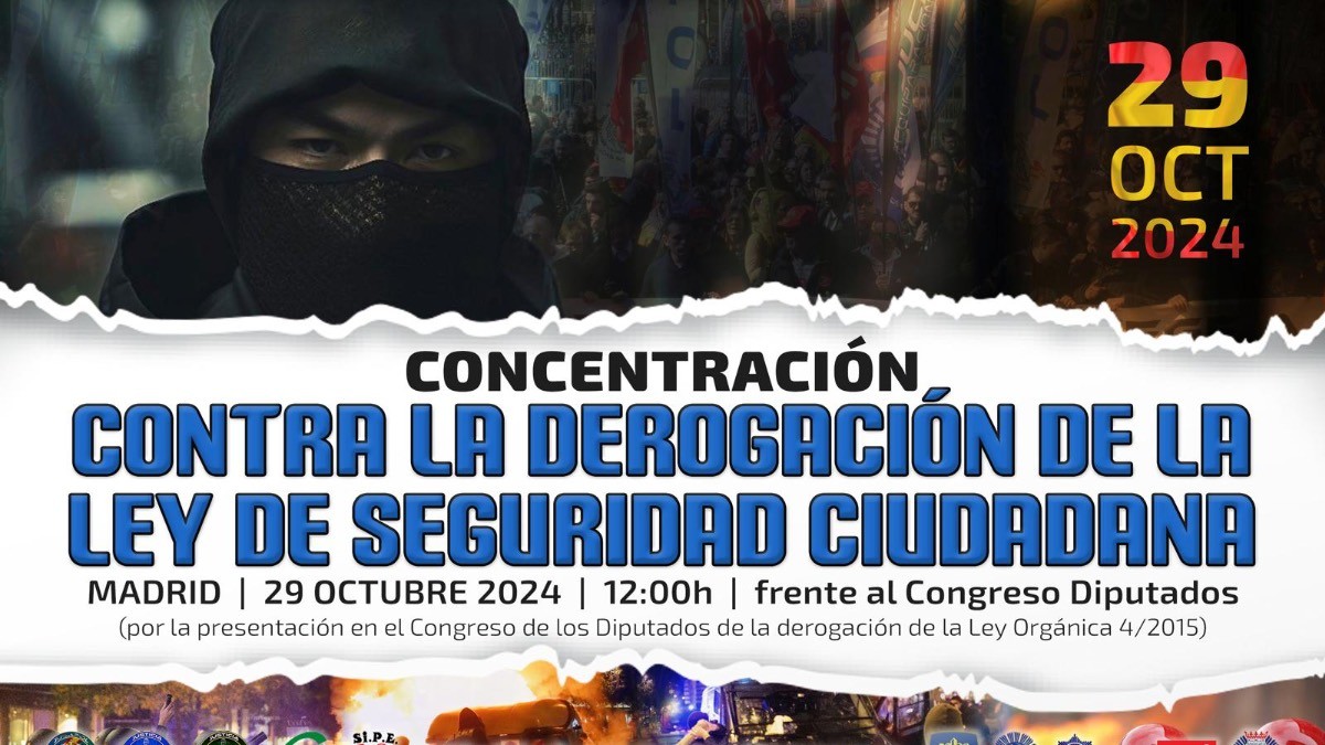 Jupol acude hoy a la concentración ante el comienzo de derogación de la Ley de Seguridad Ciudadana