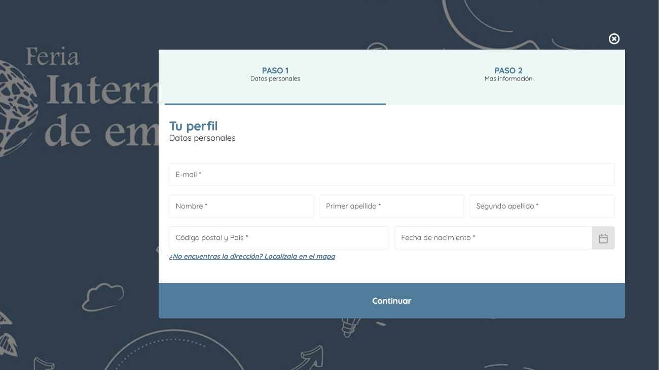 plataforma de la Feria de empleo de Granada