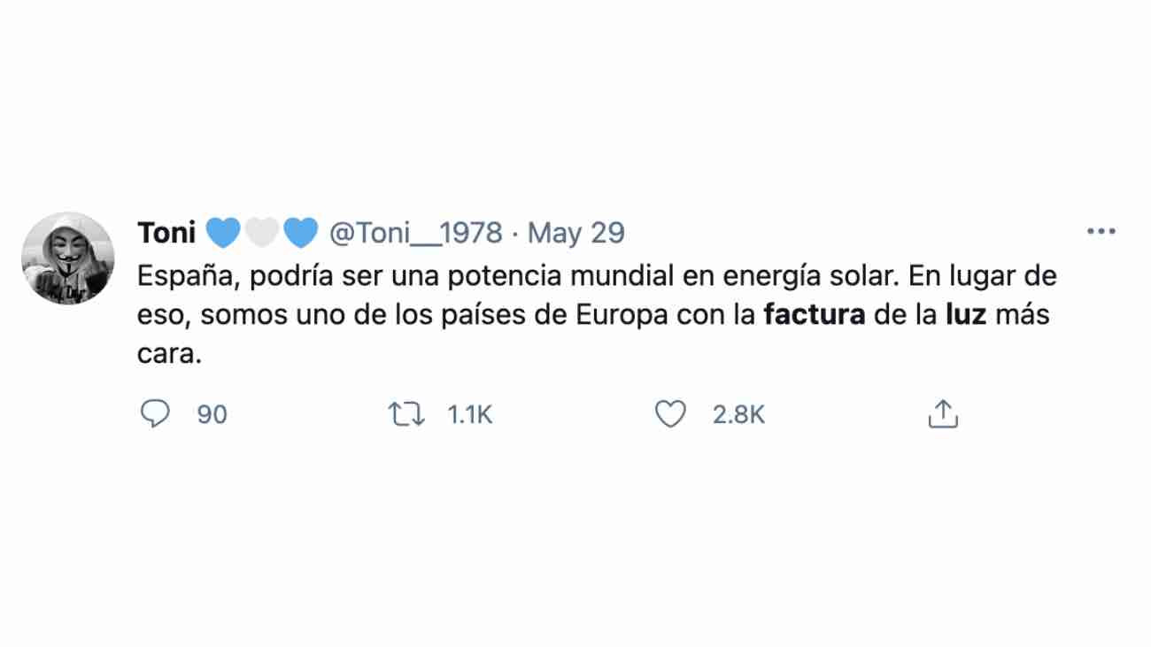 twitter criticas factura luz 2021