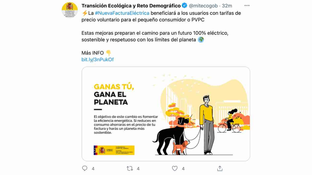 ministerio transicion ecologica nueva factura luz 