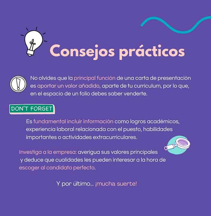 consejos practicos carta presentacion