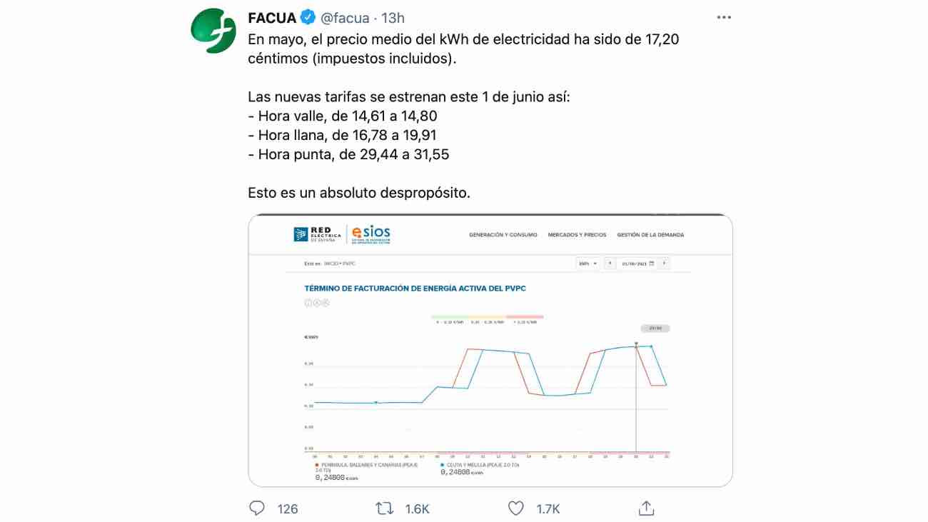 facua critica nueva factura luz