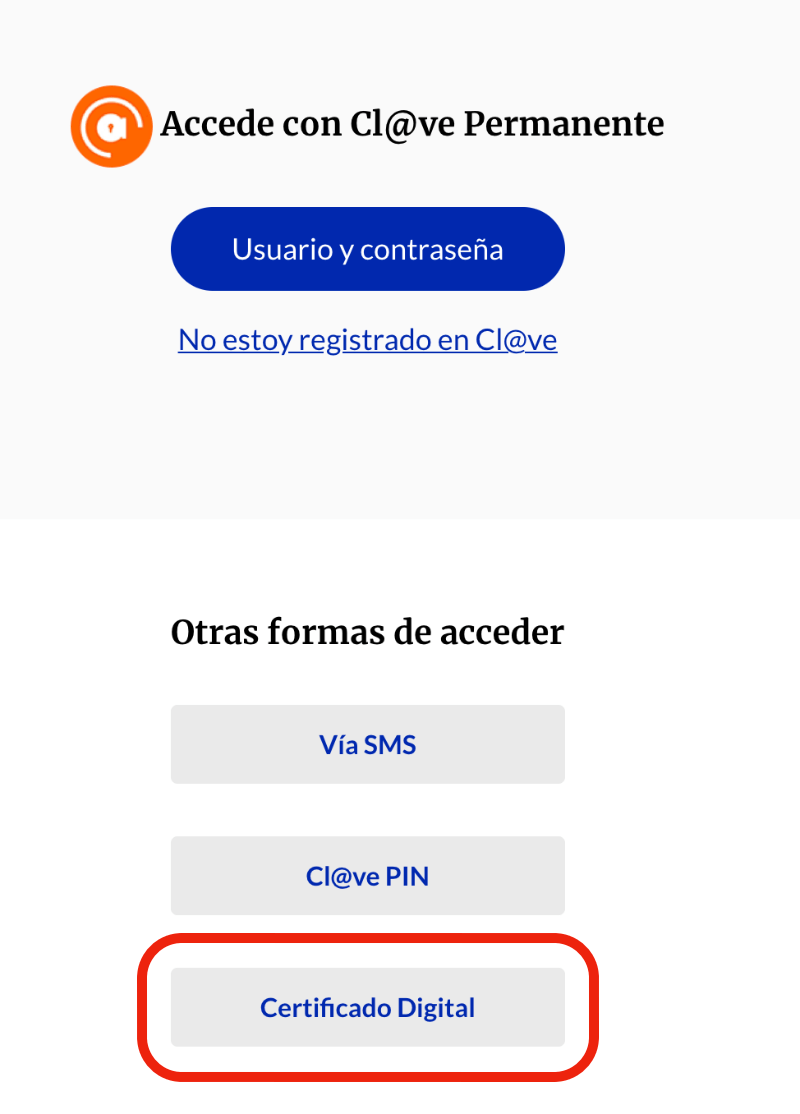 Pasos para solicitar vida laboral con certificado digital: paso 3