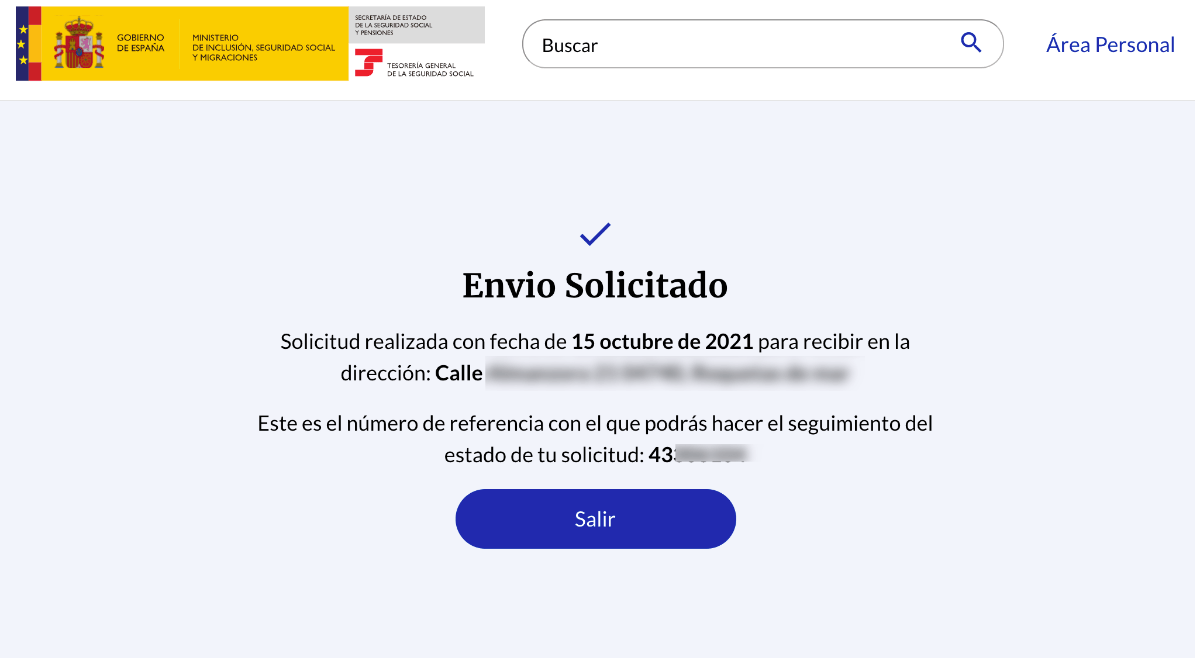 Pasos para solicitar vida labora para recibir domicilio: paso 3