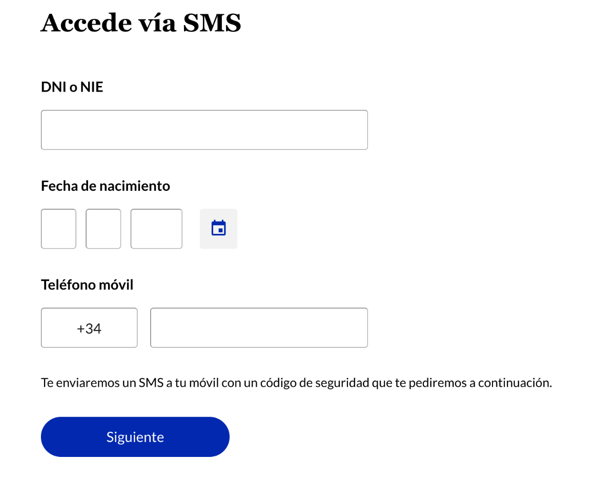 Pasos para pedir vida laboral SMS: paso 4