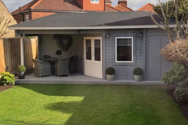 Casa prefabricada de madera con porche