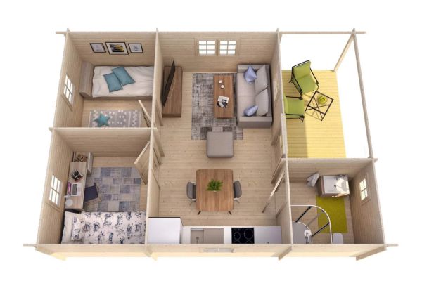 Distribución casa prefabricada Javea 