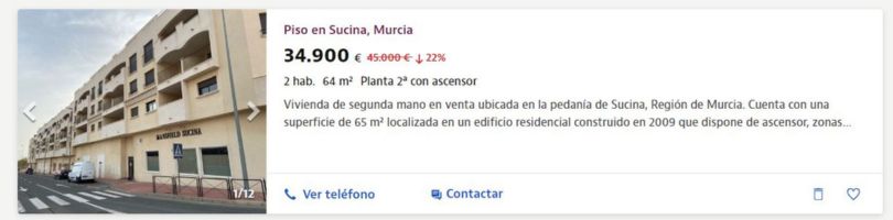 Piso en venta en Sucina, por 34.900 €