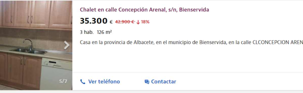 Casa en venta de Bienservida por un precio de 35.300 euros 