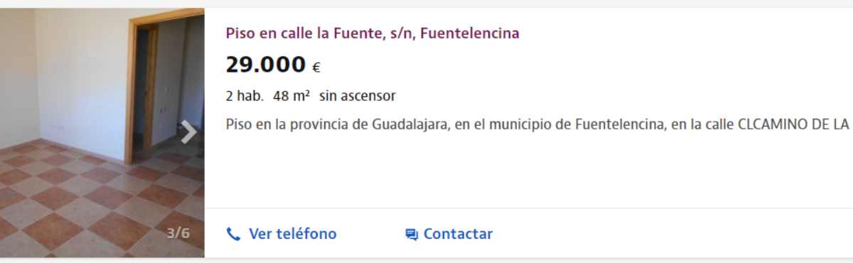 Piso en venta en Fuentelencina por un precio de 29.000 euros 