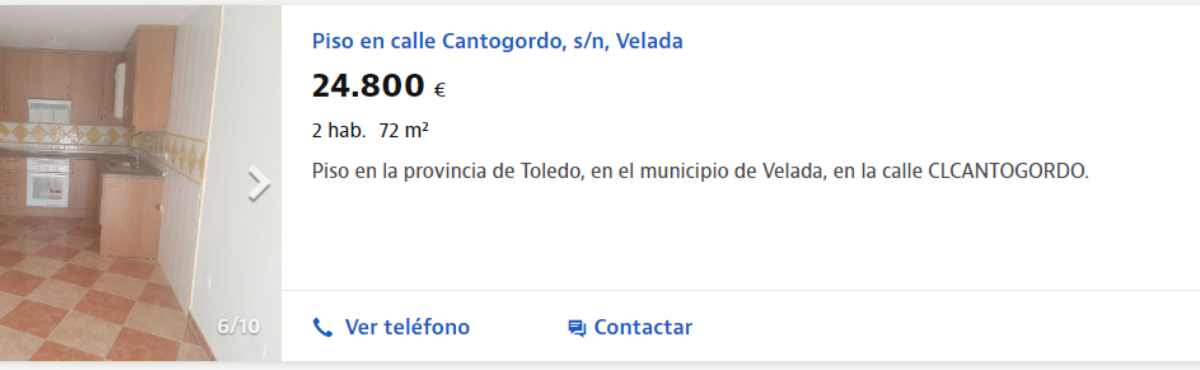 Piso en venta de Velada por un precio de 24.800 euros 