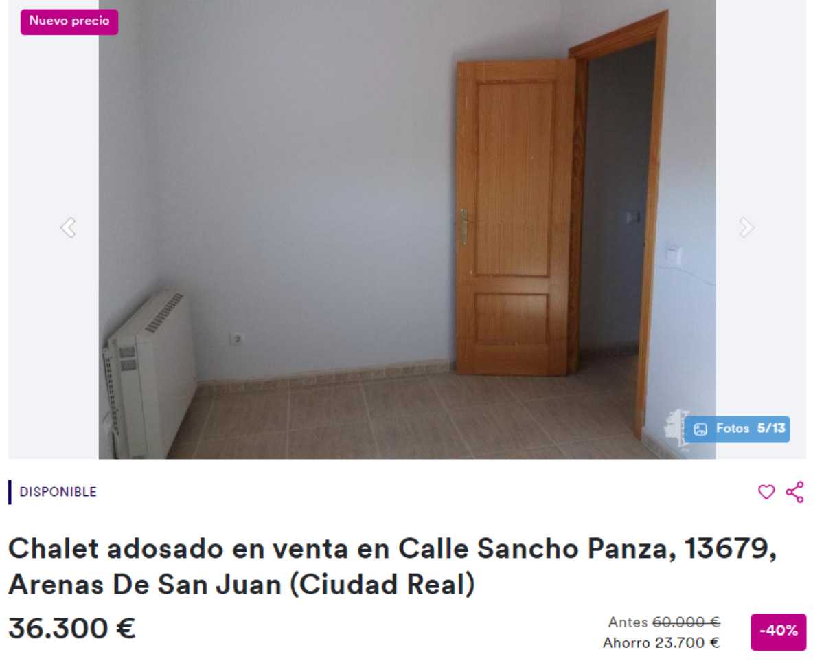 Chalet adosado en Arenas de San Juan por un precio de 36.300 euros