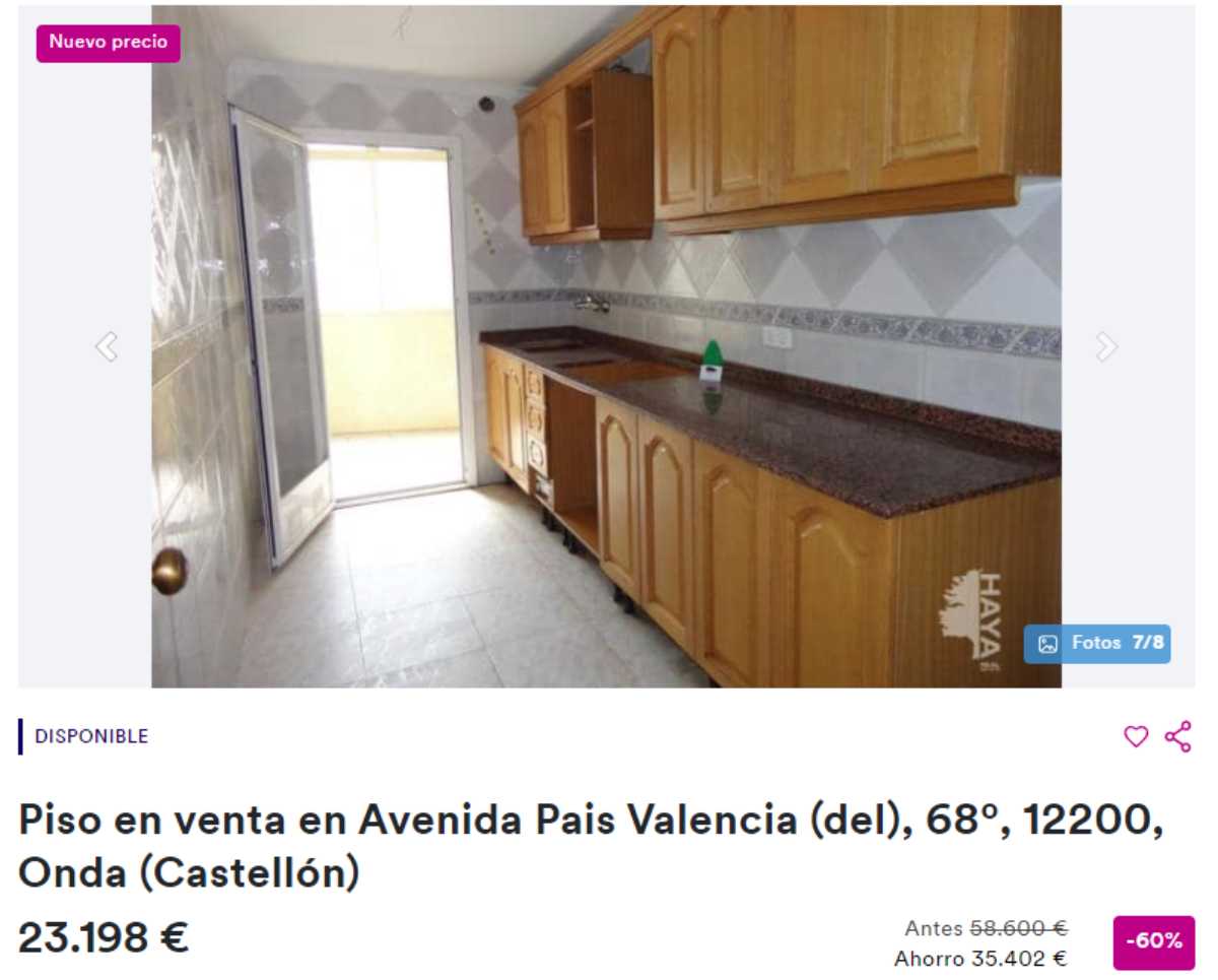 Piso en venta en Onda por un precio de 23.198 euros