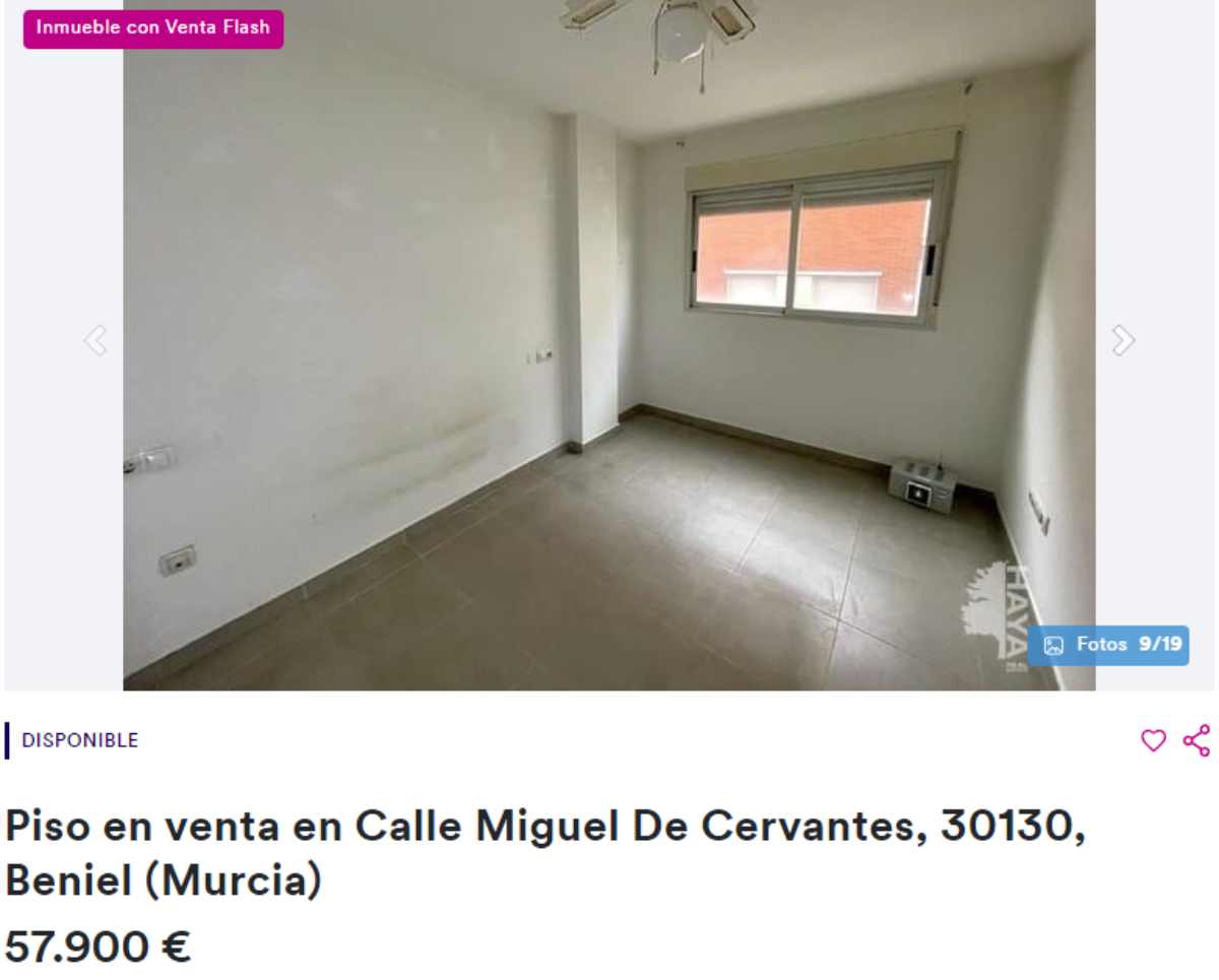 Piso en venta en Beniel por un precio de 57.900 euros 