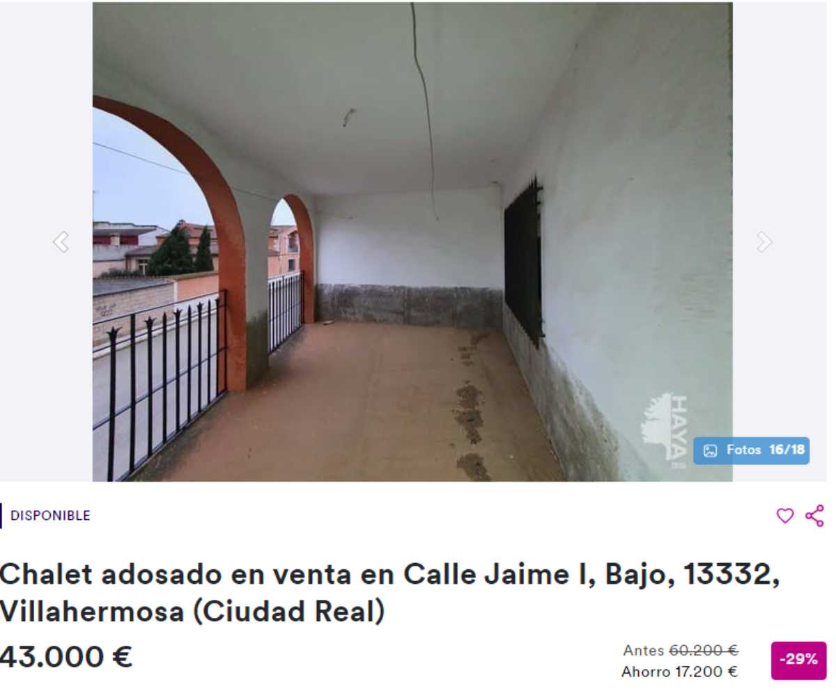 Chalet adosado en venta en Villahermosa (Ciudad Real) por un precio de 43.000 euros