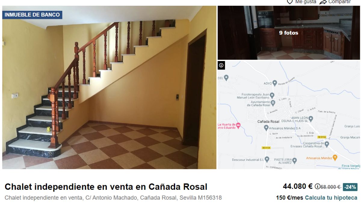Chalet en venta en Cañada Rosal, Sevilla, por un precio de 44.080 euros