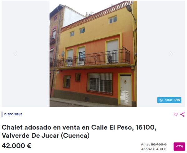 Casa en venta en Valverde de Júcar por un precio de 42.000 euros 
