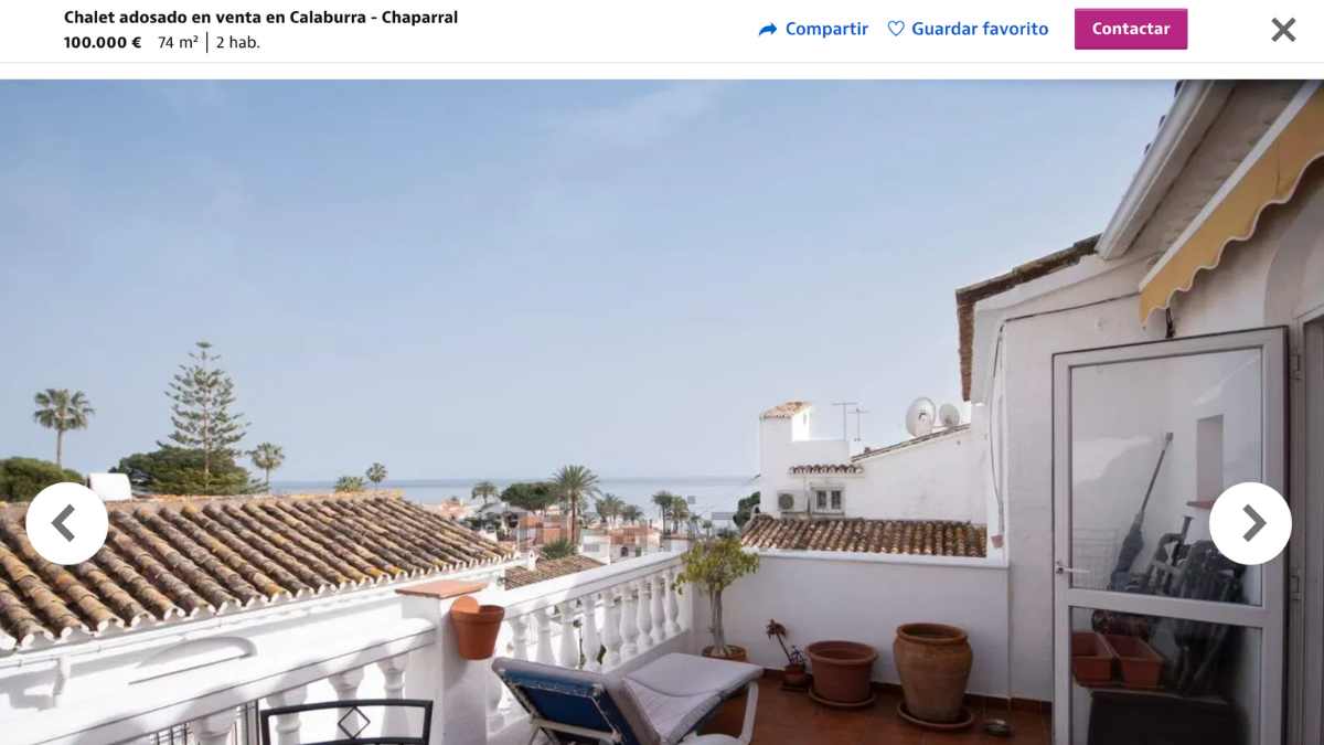 Chalet adosado en la Cala de Mijas (Málaga) por un precio de 100.000 euros