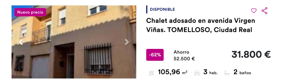 Chalets adosado a la venta en BBVA en Tomelloso