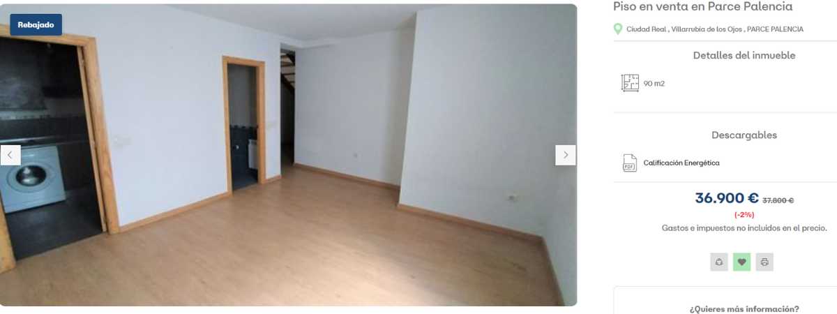 Dúplex en venta en Villarrubia de los Ojos (Ciudad Real) por un precio de 36.900 euros 