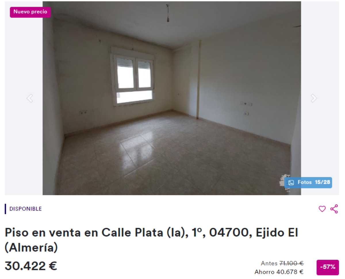 Piso en venta en El Ejido por un precio de 30.422 euros 