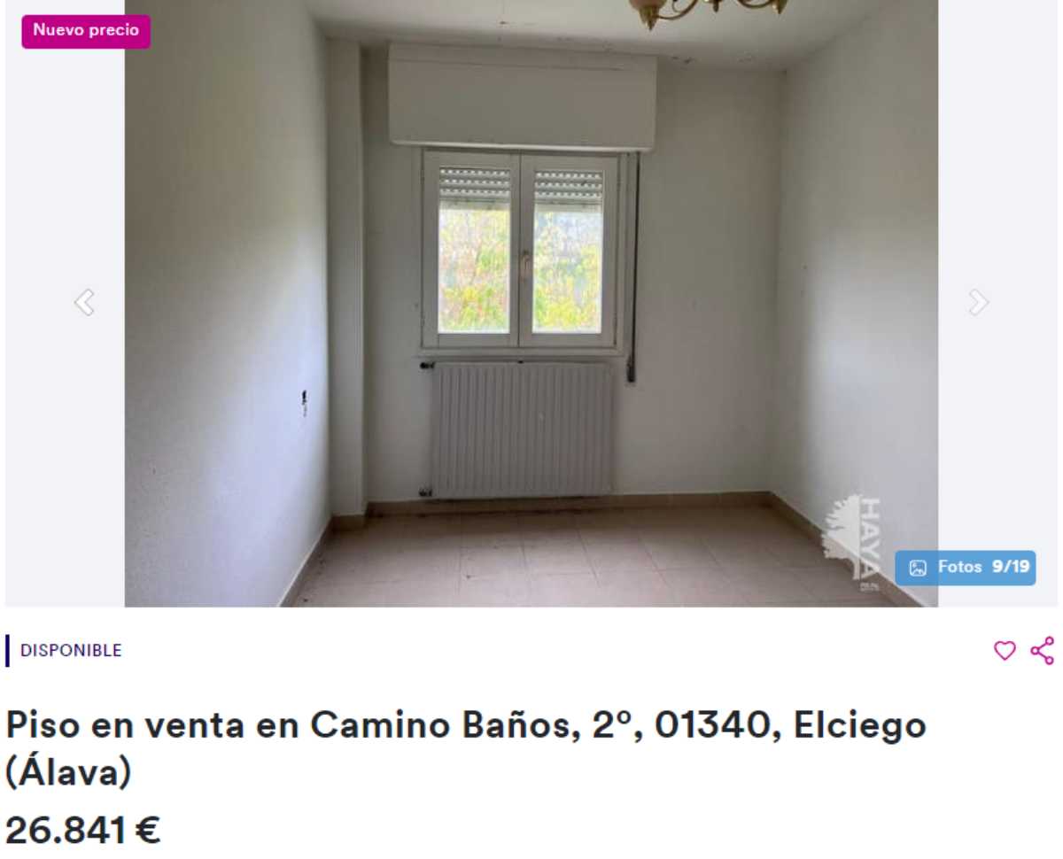 Piso en venta en Elciego por un precio de 26.841 euros 