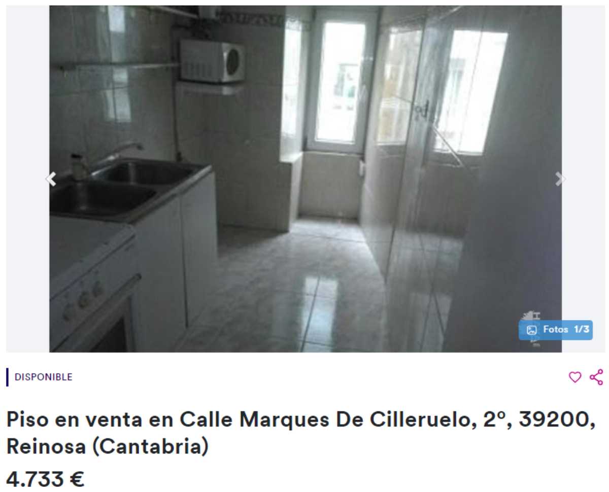 Piso en venta en Reinosa por un precio de 4.733 euros 