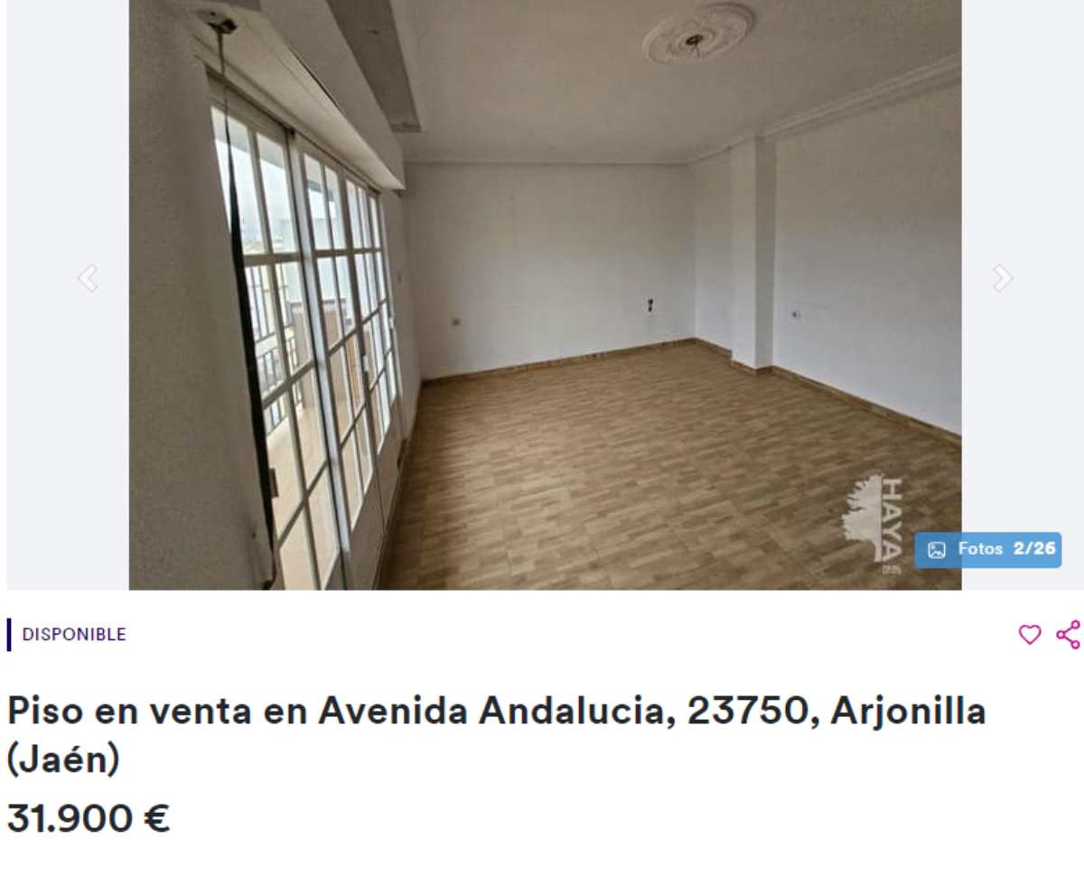 Piso en venta en Arjonilla (Jaén) por un precio de 31.900 euros